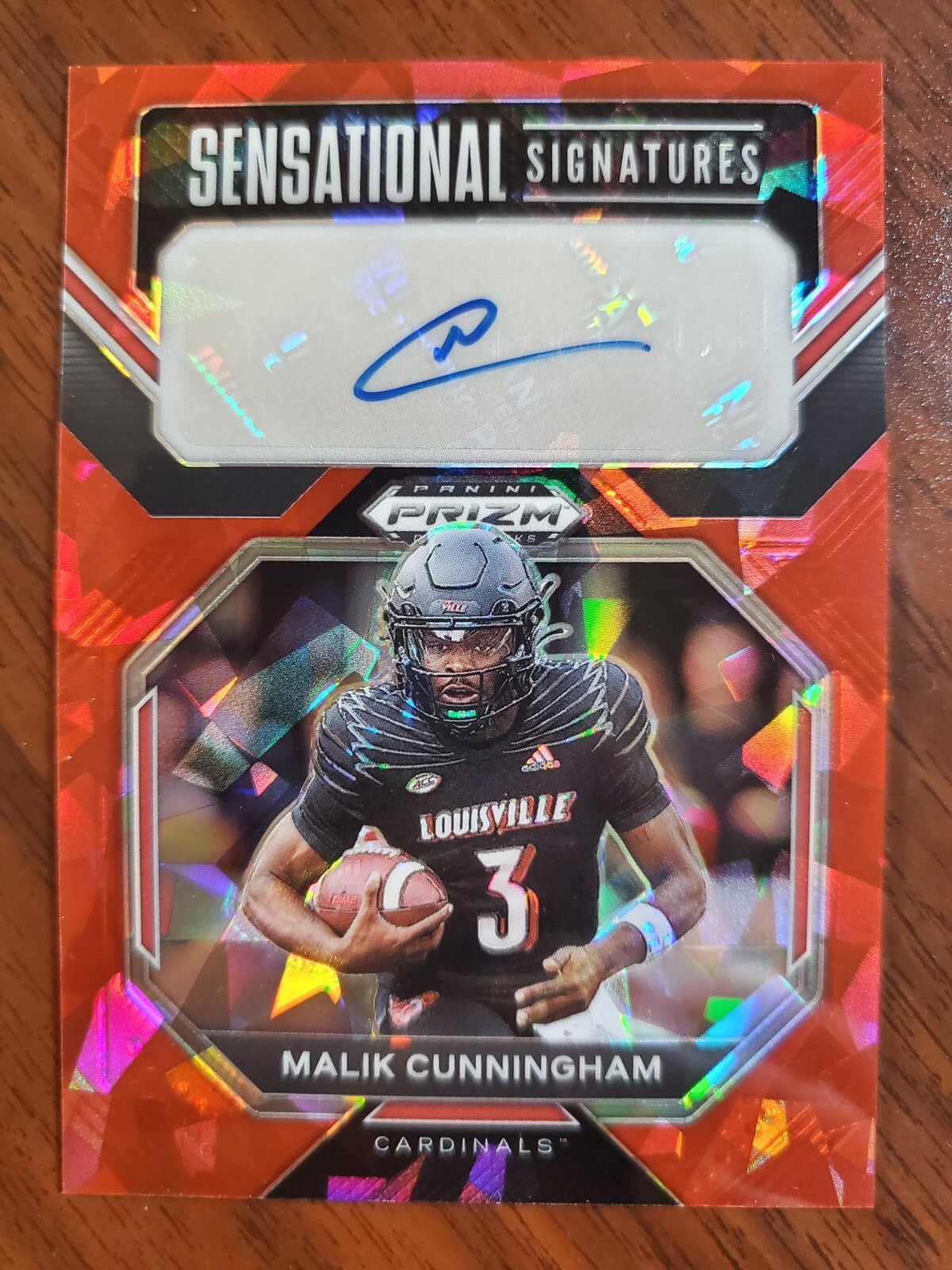 2023 Prizm Draft Picks Red Cracked  Sensational Signatures Malik Cunningham Auto