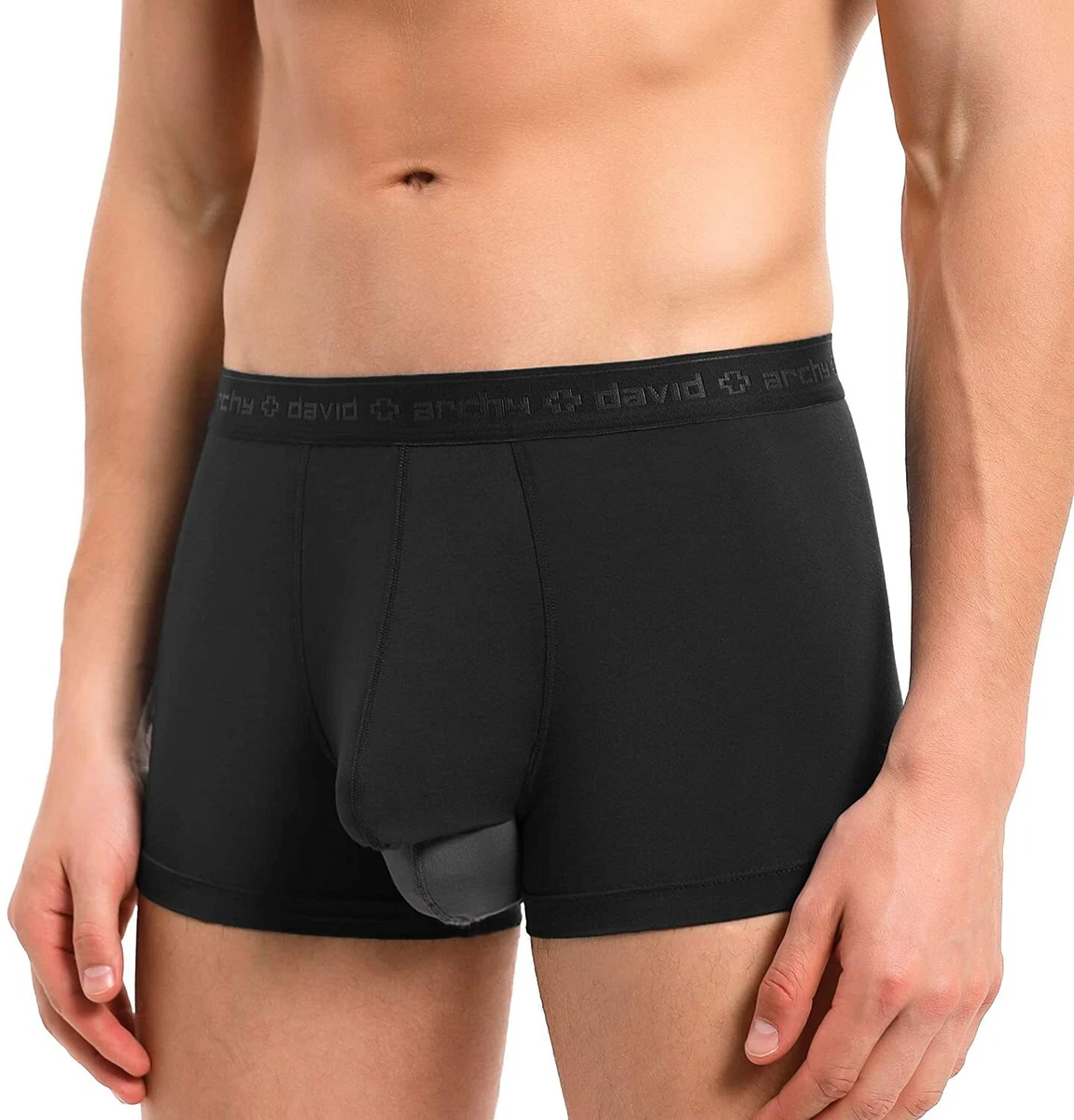 DAVID ARCHY Men's Dual Pouch Underwear Micro Modal Trunks Separate