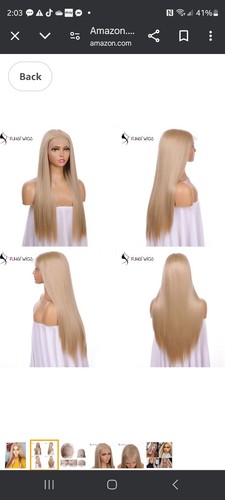 Straight Blonde Long Lace front Wig Blonde Combs Wig Soft Party 4.0 Reviews #25 - Picture 3 of 7