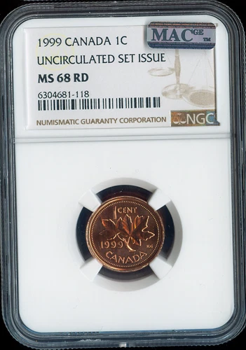 1999 Canada Small Cent 1C NGC MS68 RD MAC - Quality