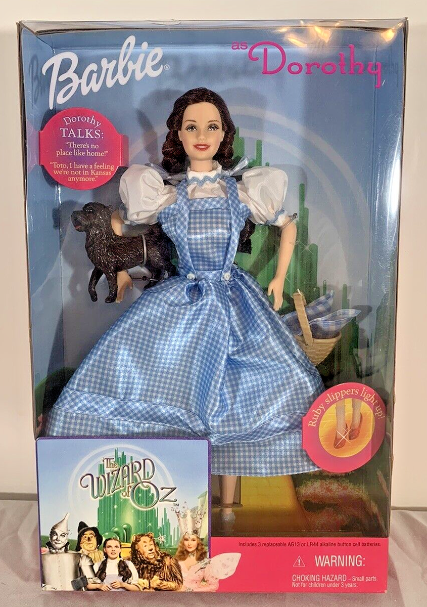 1999 Mattel 25812 BARBIE Doll DOROTHY in The WIZARD of OZ Ruby Slippers  Light Up