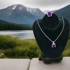 925 CA Pendant-Ring Stamped: Sterling Silver-Amethyst Necklace 20"/925 Ring Sz 6 — photo 1