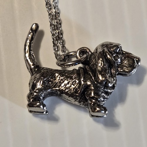 BASSETT HOUND DOG BREED Pendant Charm / 20" STAINLESS STEEL NECKLACE - Picture 7 of 7