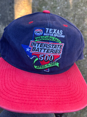 Rare VTG NASCAR TEXAS MOTOR SPEEDWAY HAT INTERSTATE BATTERIES 500 1ST RACE 1997