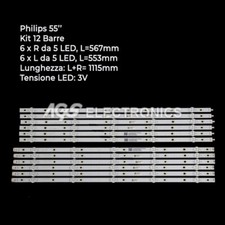 KIT 12 BARRES À PHILIPS BANDES LED LB55073V0_01 LB55073V1_02 55PUS7303 TPT550U2