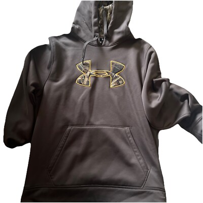 Under Armour Hunting Camo Brown Sweatshirt Hoodie Mens Large