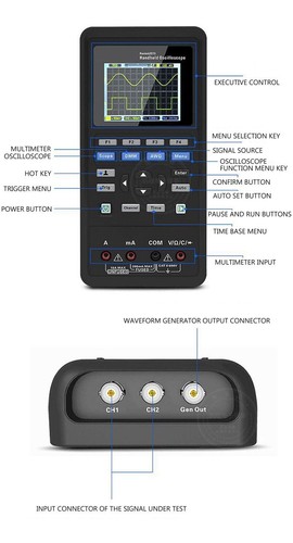 2C42 2D42 Oscilloscope Digital Multimeter Tester Portable USB 2Channel 70mhz - Picture 15 of 17