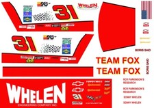 31 Sonny Whelen Team Fox Corvette 1/32nd Scale Slot Car Decals