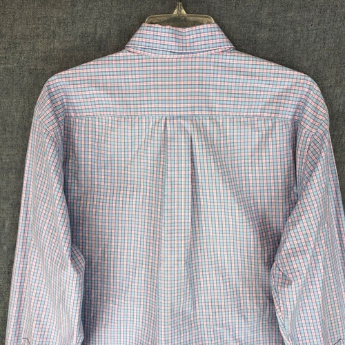 Vineyard Vines Tucker Shirt M Button Up Long Sleeve Plaid Pink Logo Whale Mens - Picture 4 of 9