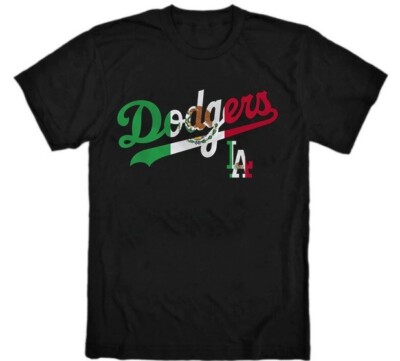 NEW!! L.A DODGERS MEXICAN LOGO TEE MEN'S BLACK VARIOUS SIZES
