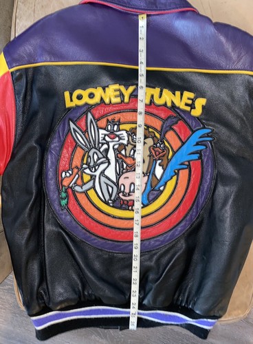 VINTAGE JEFF HAMILTON LOONEY TUNES CUSTOM LEATHER JACKET MENS SIZE XTRA SMALL - Picture 9 of 11