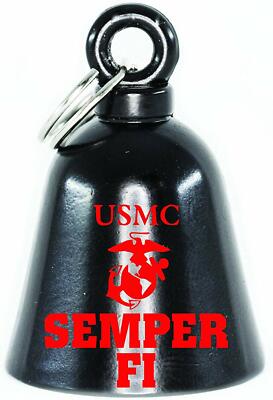 Marines Semper Fi Motorcycle 'Evil Spirits' Biker Guard Bell. Gloss Black Bell