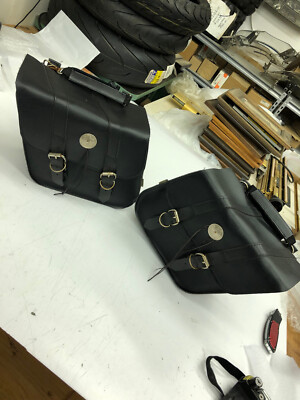 Original Hard Leather Saddlebags Luggage Motorcycle Accessorie Saddle bags  (4)