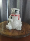 Vintage Coca-Cola 1996 Christmas polar bear cookie jar One Small Chip In Top