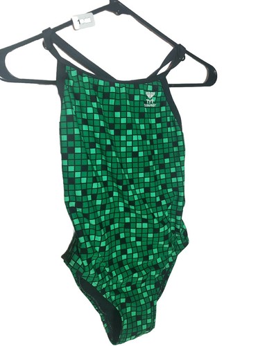 TYR Durafast Onepiece Swimwear Check Micro Back Swimsuit Size XSmall Racerback - Picture 3 of 6