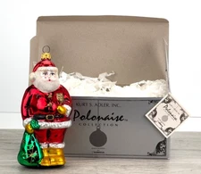 Kurt Adler Polonaise Father Christmas with Sack Bag Santa Ornament BOX GP389