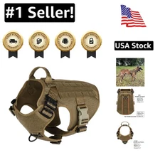X-Large Working Dog Harness with Handle & MOLLE System - Perfect for Adventures