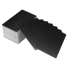 120pcs Metal Business Cards White, 0.45mm Thickness 3.4x2.1", Matte Black
