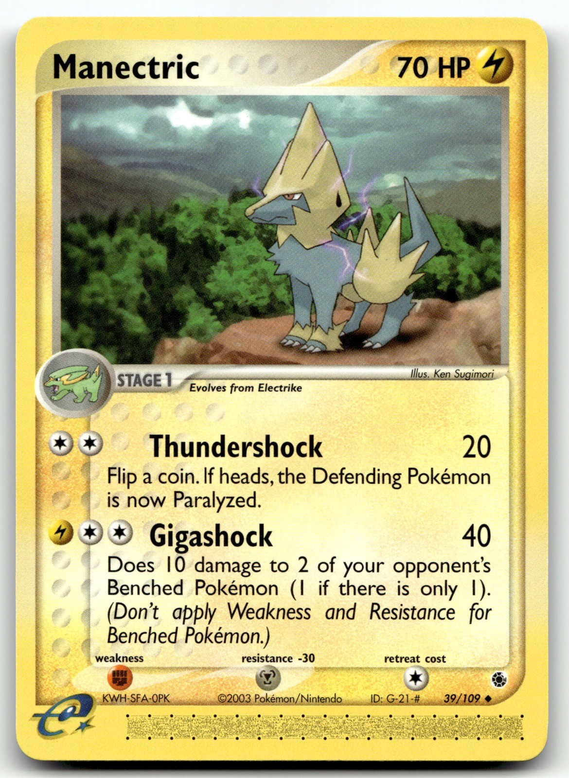Manectric 39/109 EX Ruby and Sapphire Uncommon NM