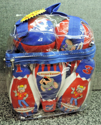 Chuck E Cheese Pizza Bowling Spiel unbenutzt Verpackung 2003 rot Werbung
