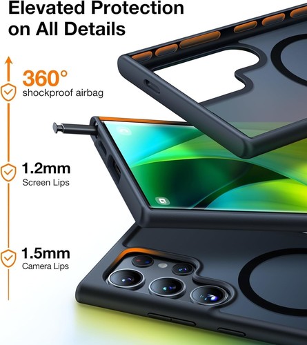TORRAS Magnetic Guardian Designed für Samsung S23 Ultra 6.8", schwarz - Bild 3 von 7