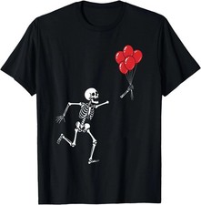 Halloween Skeleton Lost Balloon Funny Men Women Unisex Coton Tshirt