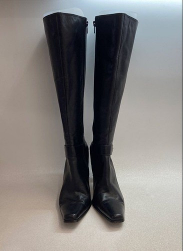 Women's Charles By Charles David Size 8.5 Black Leather Heeled Boots