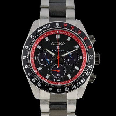 SEIKO X Datsun Prospex Speedtimer Solar 240Z SBDL121 Black  41mm Watch + B&P