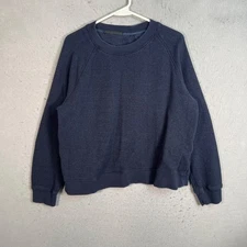 Jenni Kayne Navy Blue Cotton Blend Crewneck Sweatshirt Womens Large Pullover