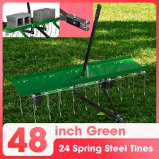 Tow Behind Dethatcher 48"Lawn Dethatcher Rake Grass Sweeper ATV Mower w/24 Tines