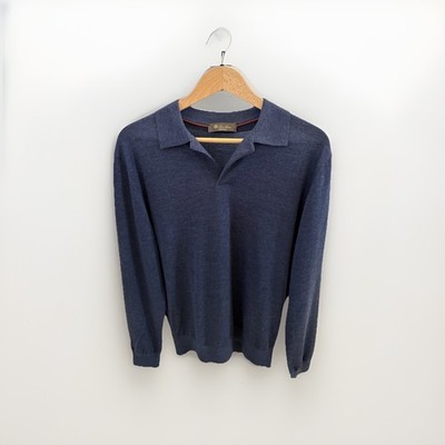 Loro Piana Langarm Poloshirt 100% Fine Wool - Angebot 1450 