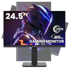 CRUA 24.5" 165Hz 1080P Gaming Monitor, FreeSync, Adjustable, Vertical, DP HDMI