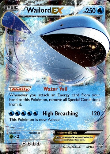 WAILORD EX 38/160 PRIMAL CLASH HOLO EX RARE LP