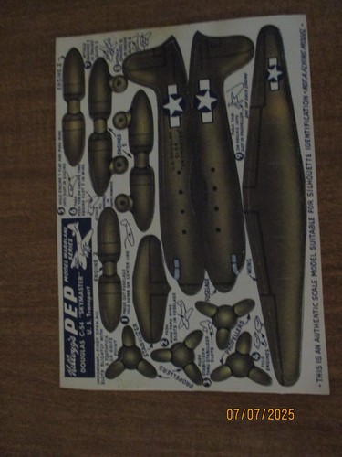Kelloggs Pep Cereal Model Airplane Series ( 4 Of Them ) - Picture 4 of 6