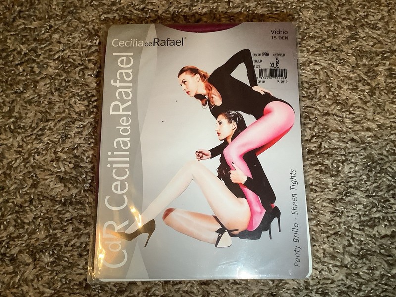CdR Cecilia de Rafael vidrio glossy sheer to waist tights, purple, size: XL