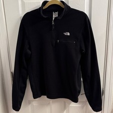 The North Face Men's Black 1/4 Zip-Up Sweater Thin Fleece Size Medium