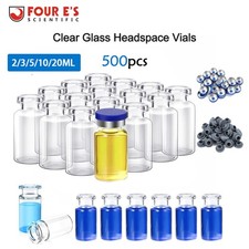 1000PCS 2/3/5/10/20ml Glass Vials Headspace Vials Lab Vials w/ Caps Sample vials