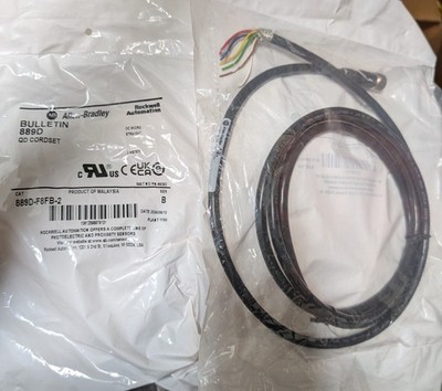 Allen-Bradley 889D-F8FB-2 M12 8-Pin Female Straight 2-Meter Shielded Cordset