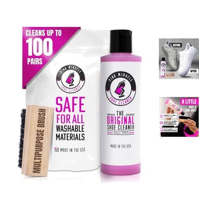 Pink Miracle Shoe Cleaner with Brush - Safe for All Washable Fabrics