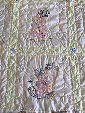 Vintage Mother Goose Nursery Rhymes Baby Child Quilt Blanket Handmade 35X47