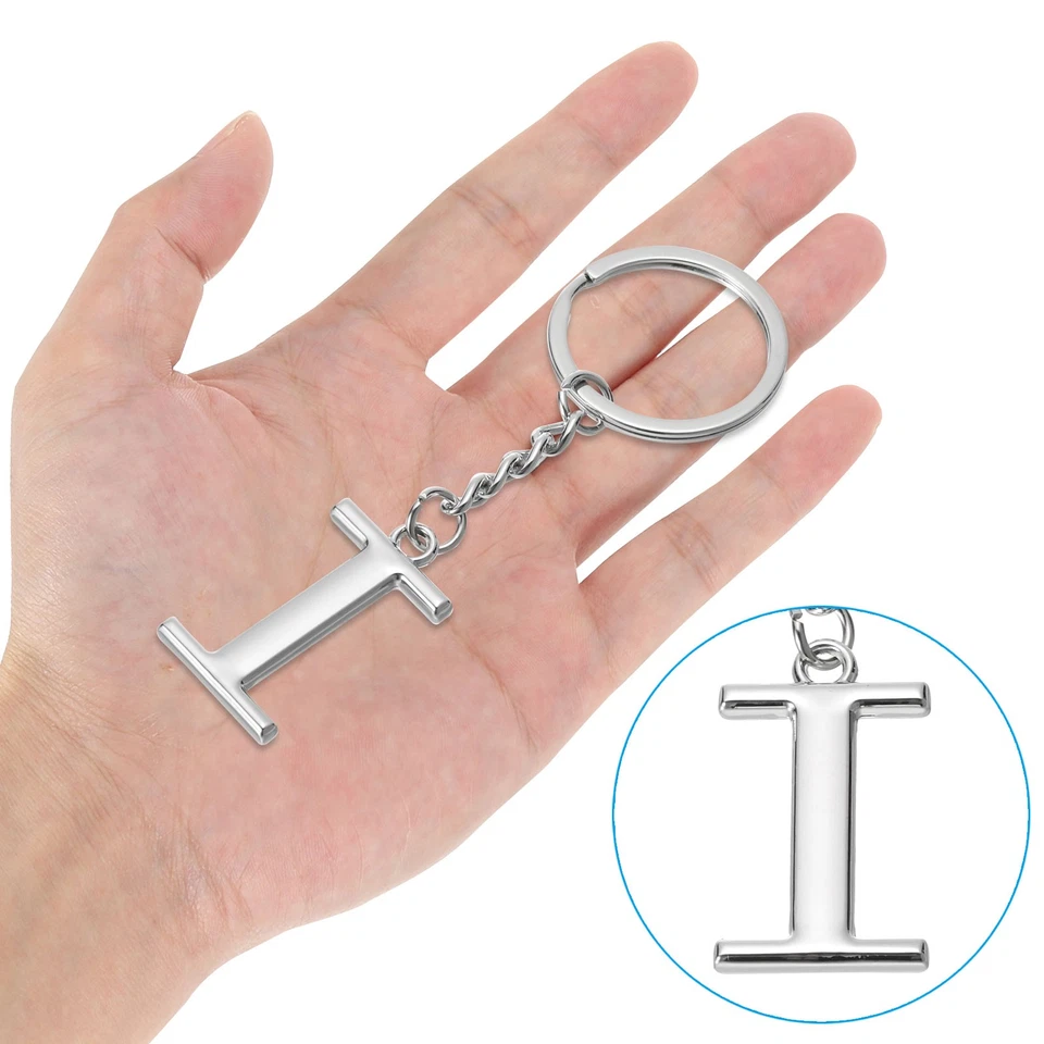 Llavero Letra Inicial Letra I Llavero Colgante Llavero Plata Foto 4 de 4
