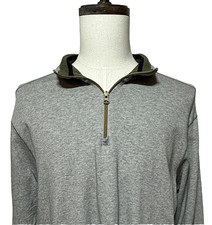 Robert Graham Elliot Sweater Mens 2XL Gray Classic Fit 1/4 Zip Pullover Preppy