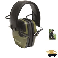 Impact Sport Sound Amplification Electronic Earmuff, Green R - 01526