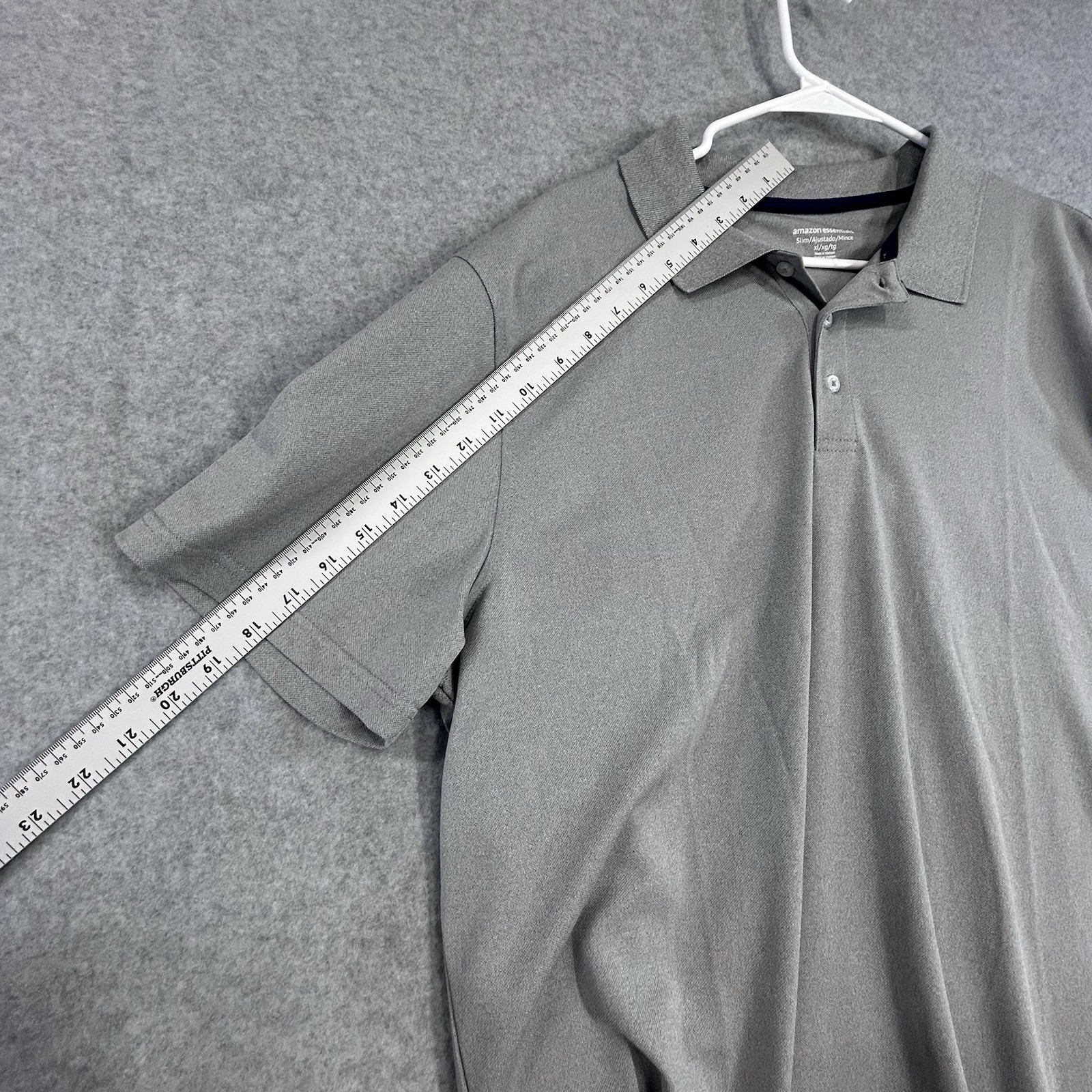 Amazon Essentials Gray Polo Slim Extra Large - image 4