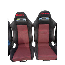 Recaro Style Sr4 Tomcat Red Bucket Sport Racing Seats Pair
