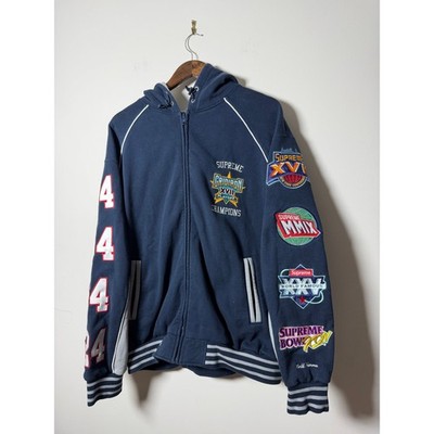 Supreme Playoffs Zip Up Hooded Sweatshirt Navy | eBay