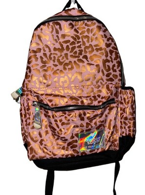 Rainbow Sugar Backpack Pink Metallic Leopard Print 16 X 11'' School Bag