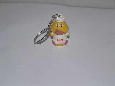 Chef Rubber Duck Rubber Duckie Keychain Key Ring Unique Find