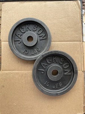 Jackson Vintage 10 Lb Standard Weight Plates 2x10Lb Total 20Lbs No. 5 Set RARE