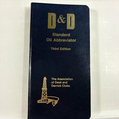 D&D Standard Oil Abbreviator Third Edition 1986 PennWell Books